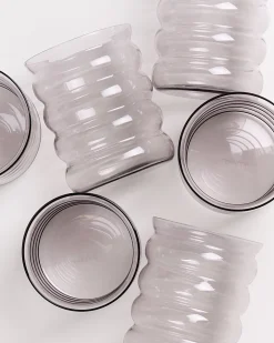 Joia Glas groß bubble grau 6er-Set