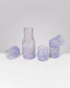 Joia Glas groß drops blau lila 5er-Set