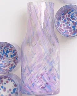 Joia Glas groß drops blau lila 5er-Set