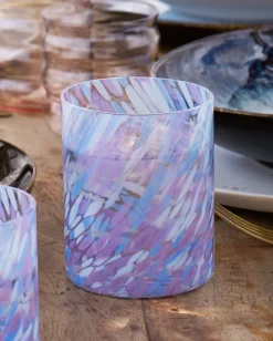 Joia Glas groß drops blau lila