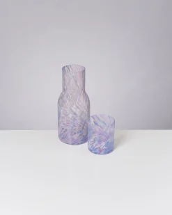 Joia Glas groß drops blau lila