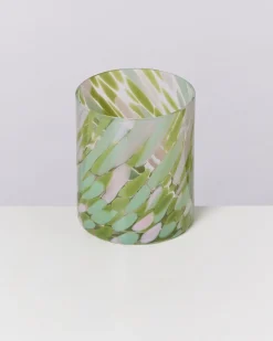Joia Glas groß drops grün rosa
