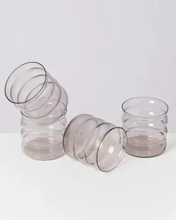 Joia Glas klein bubble grau 4er-Set