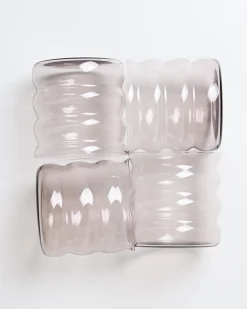 Joia Glas klein bubble grau 4er-Set