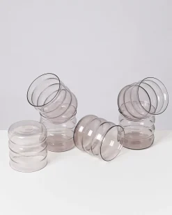 Joia Glas klein bubble grau 6er-Set