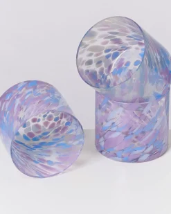 Joia Glas klein drops blau lila