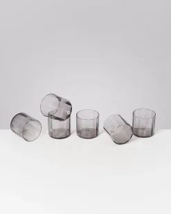 Joia Glas klein flower grau 6er-Set