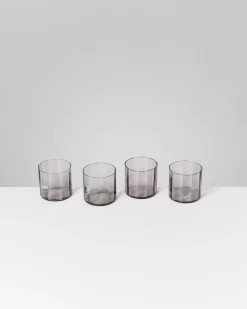 Joia Glas klein flower grau 4er-Set