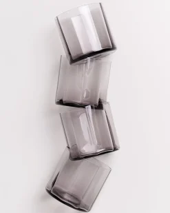 Joia Glas klein flower grau 4er-Set