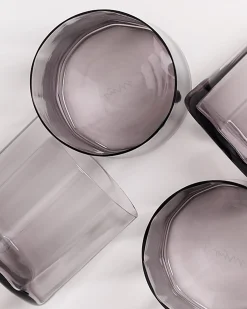 Joia Glas klein flower grau 4er-Set