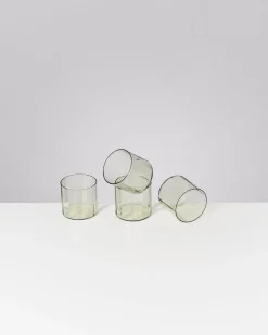Joia Glas klein flower smaragd 4er-Set