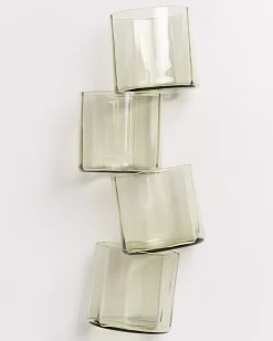 Joia Glas klein flower smaragd 4er-Set