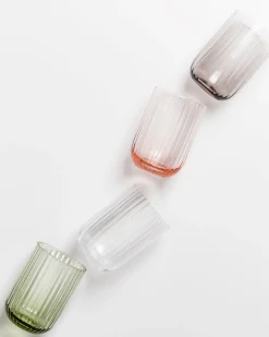 Joia Glas klein riffled Blush Spark mix 4er-Set