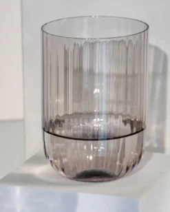 Joia Glas klein riffled grau