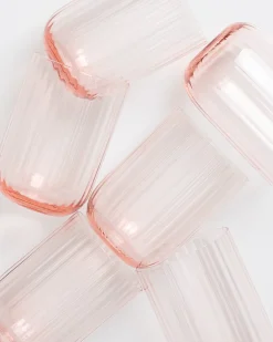 Joia Glas klein riffled rosé 6er-Set