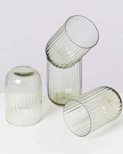 Joia Glas klein riffled smaragd 4er-Set
