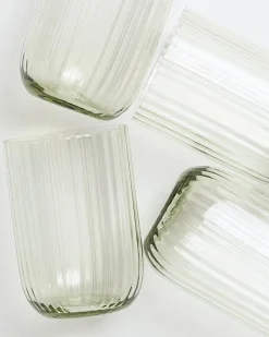 Joia Glas klein riffled smaragd 4er-Set