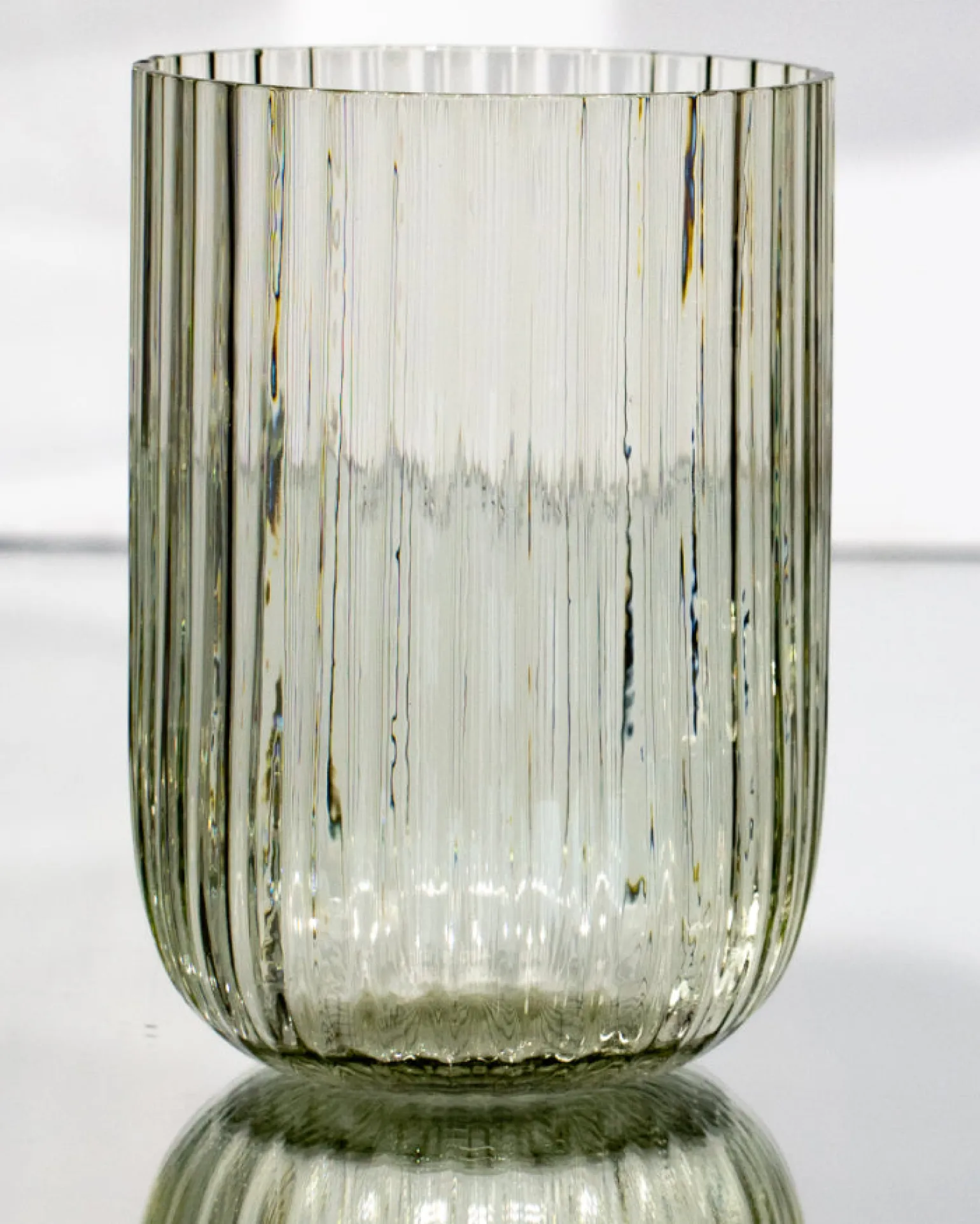 Joia Glas klein riffled smaragd