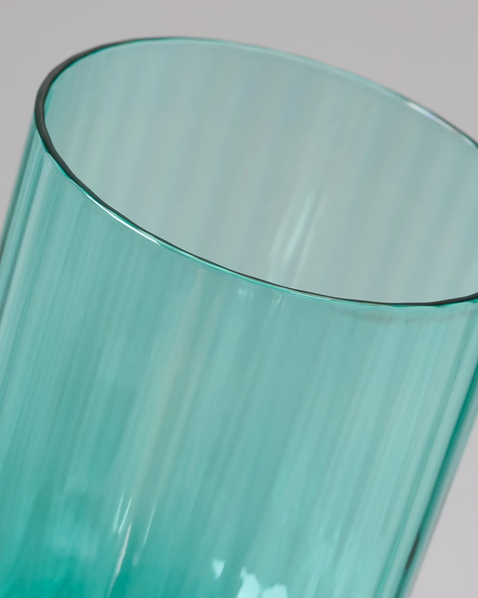 Joia Glas klein riffled türkis