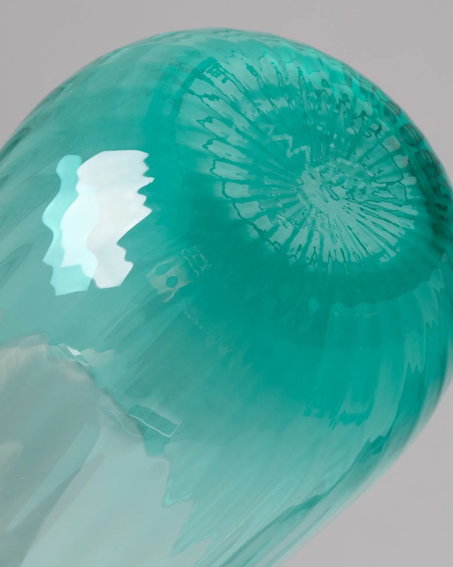 Joia Glas klein riffled türkis
