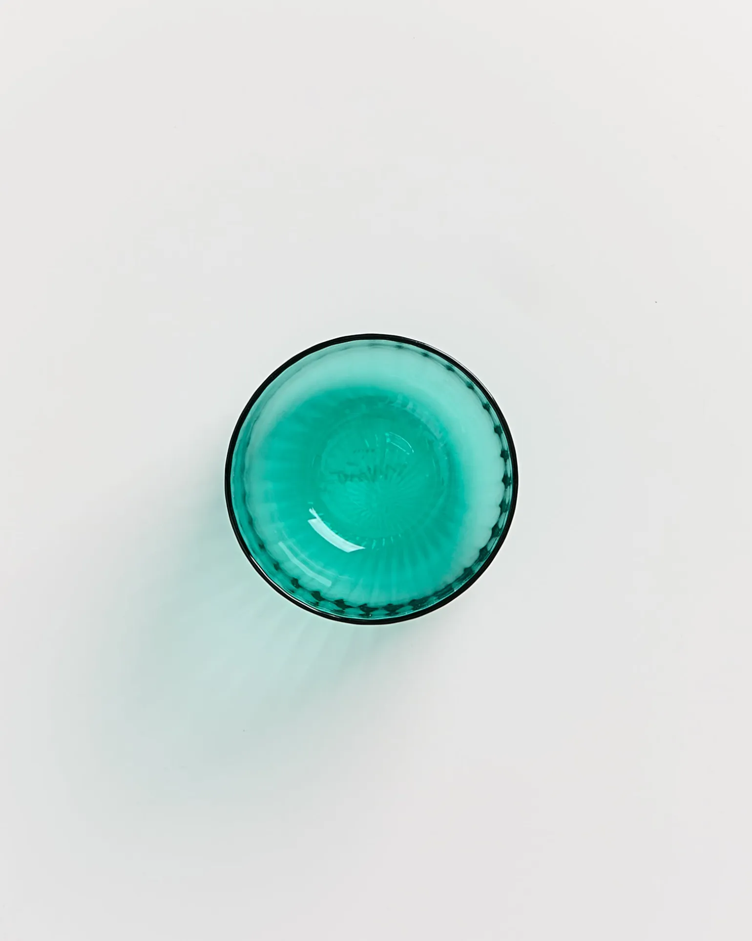 Joia Glas klein riffled türkis