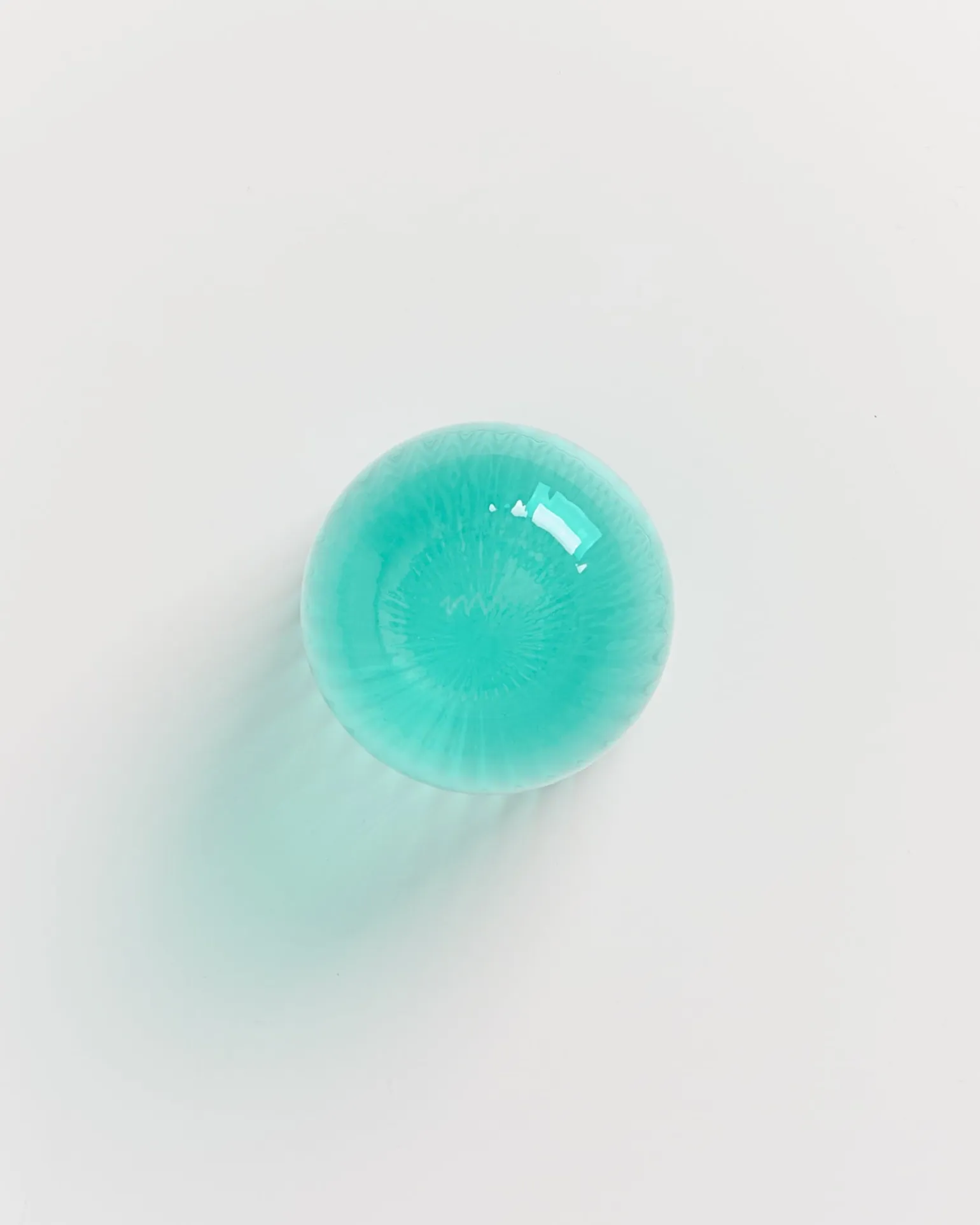 Joia Glas klein riffled türkis