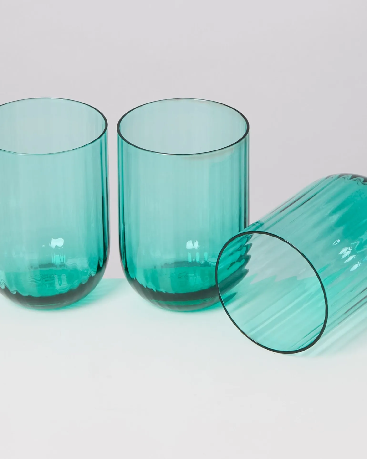 Joia Glas klein riffled türkis