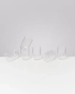 Joia Glas klein riffled transparent 6er-Set