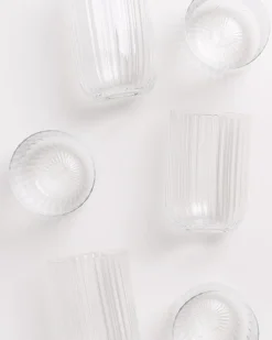 Joia Glas klein riffled transparent 6er-Set