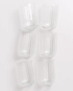 Joia Glas klein riffled transparent 6er-Set
