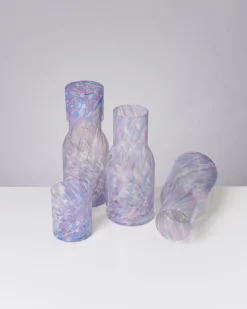 Joia Glaskaraffe drops blau lila