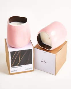 João Duftkerze Vanilla Wood rosa braun