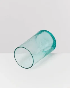 Leiria Glas klein riffled grün 4er-Set