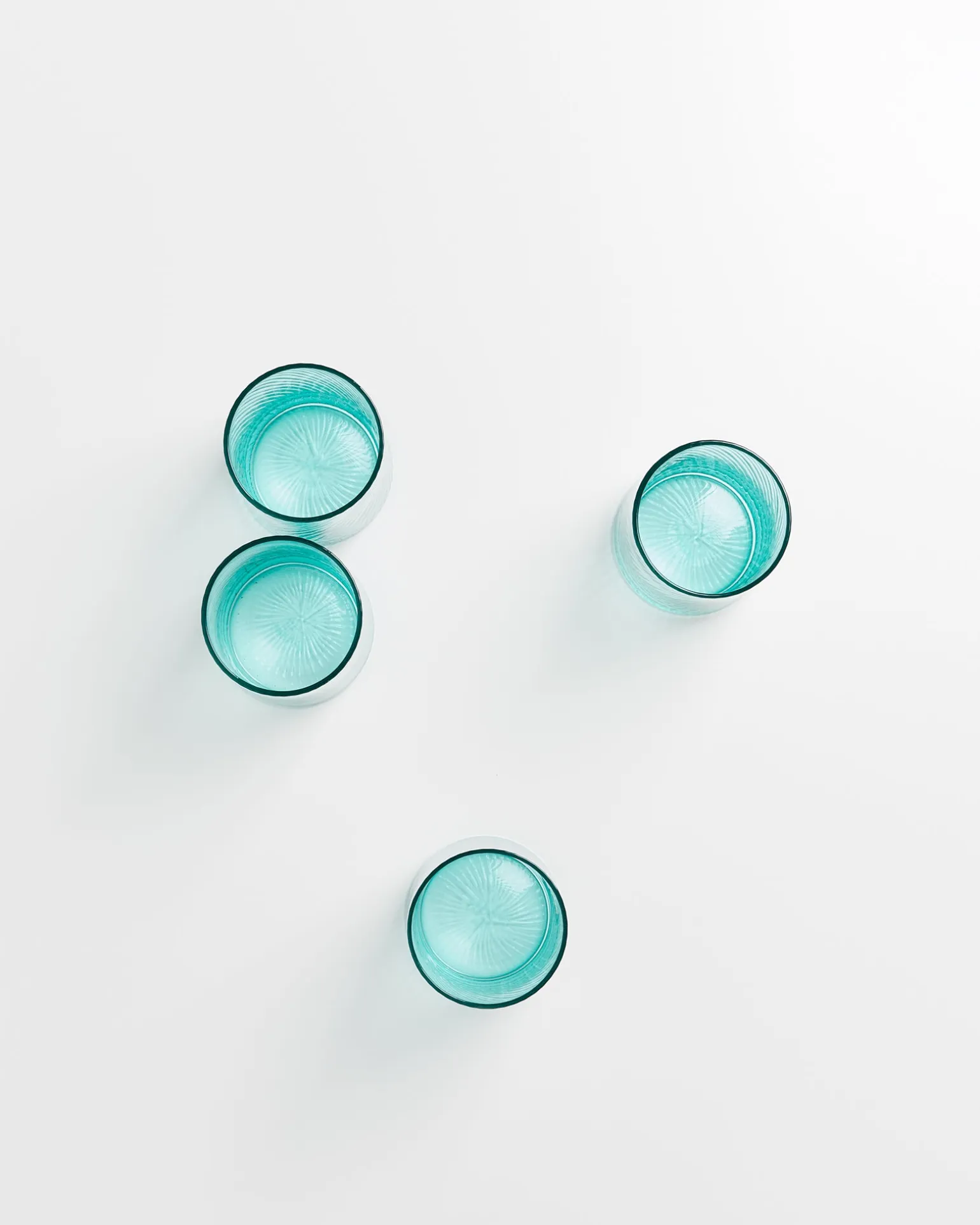 Leiria Glas klein riffled grün 4er-Set