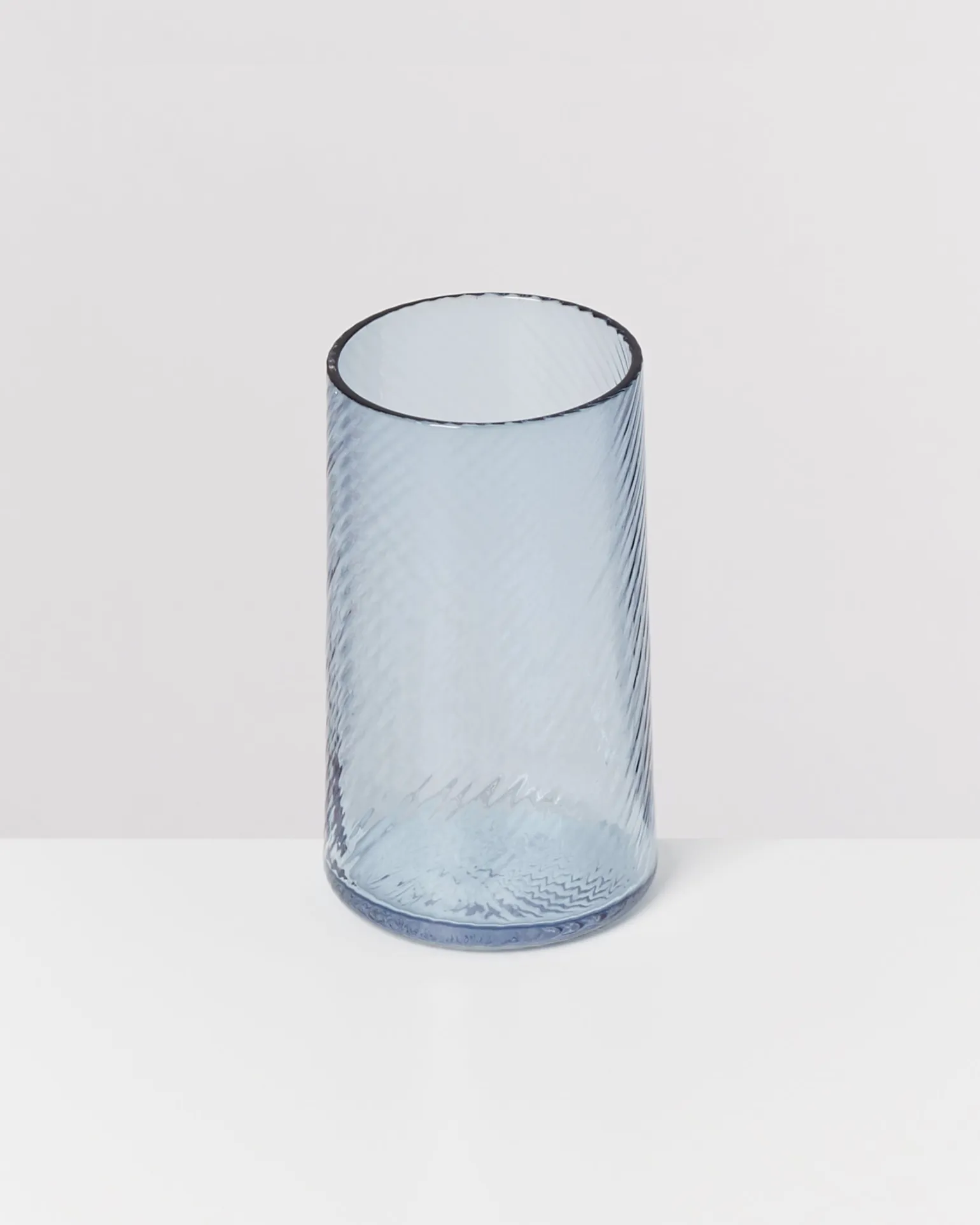 Leiria Glas klein riffled blau 4er-Set