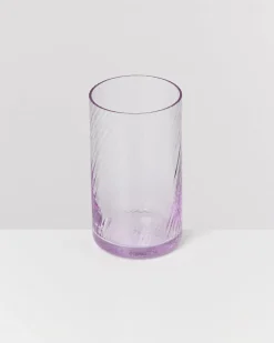 Leiria Glas klein riffled lila 4er-Set