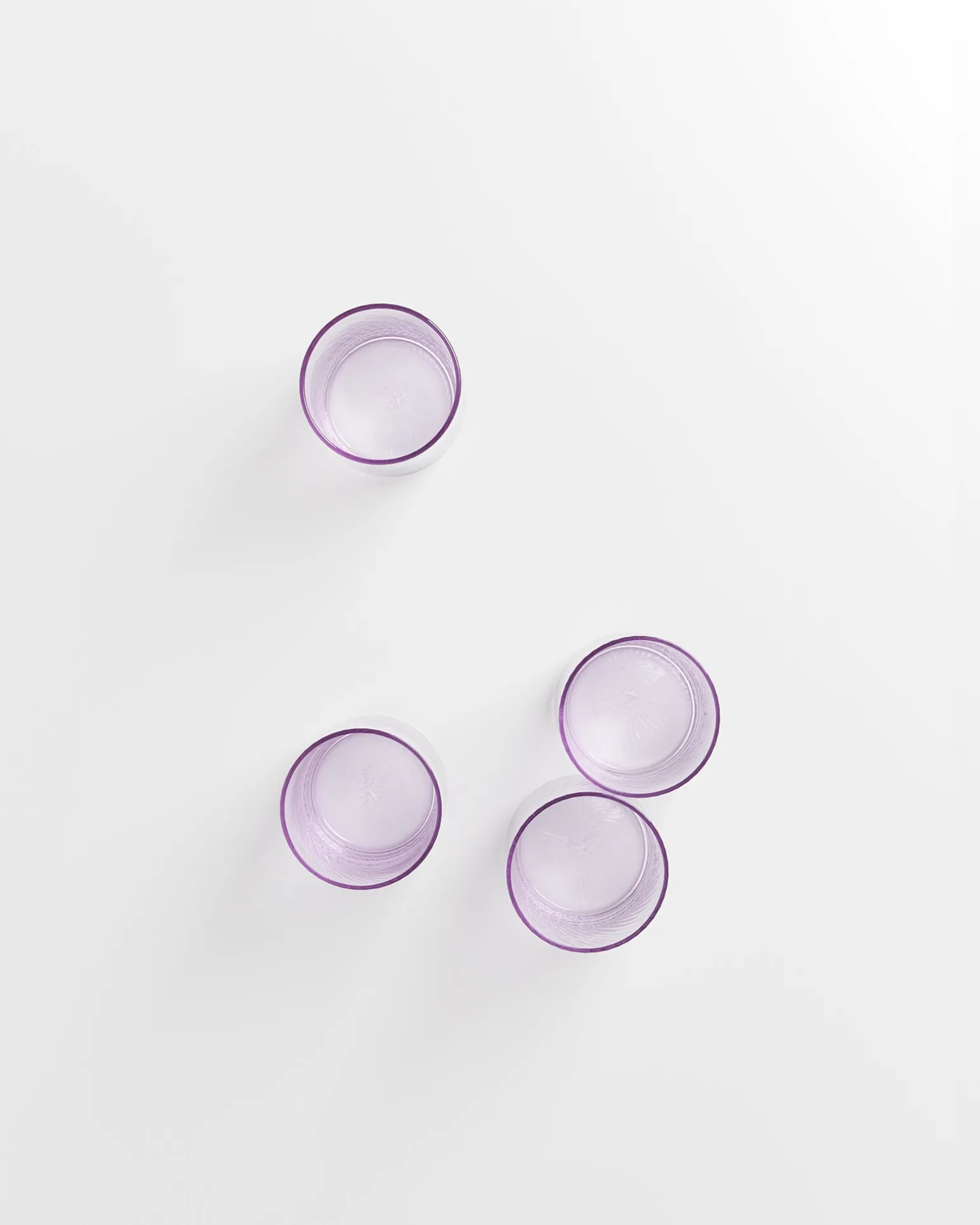 Leiria Glas klein riffled lila 4er-Set