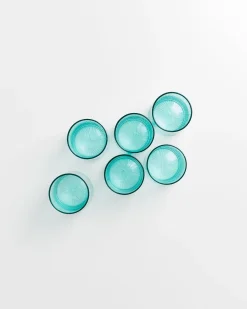 Leiria Glas klein riffled grün 6er-Set