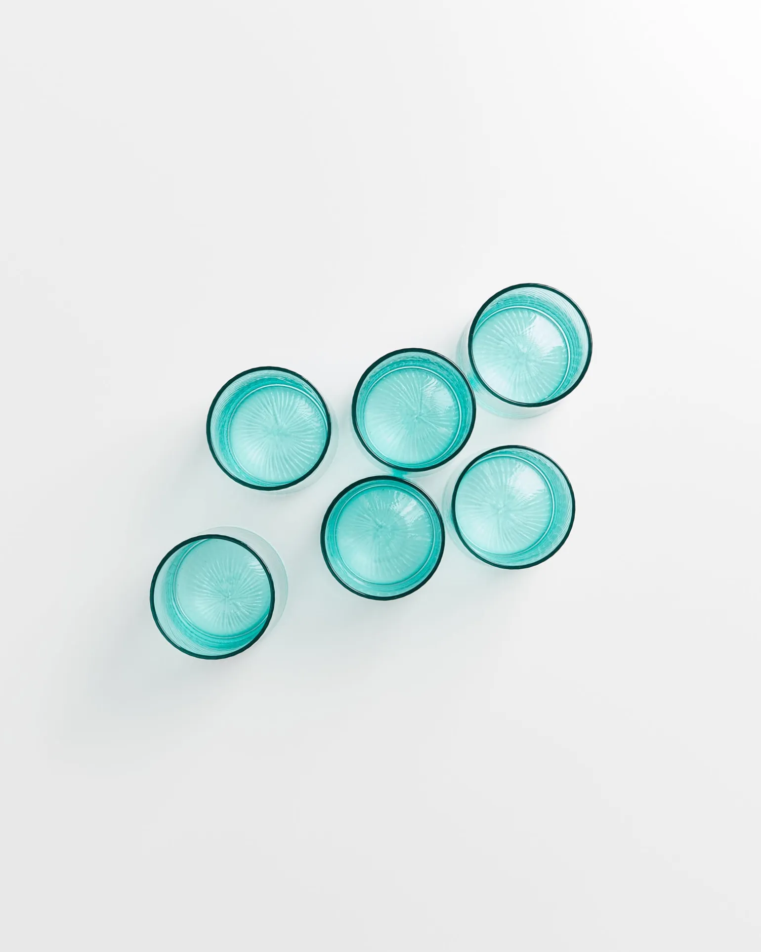 Leiria Glas klein riffled grün 6er-Set