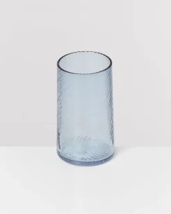 Leiria Glas klein riffled blau
