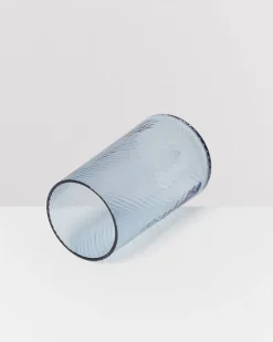 Leiria Glas klein riffled blau