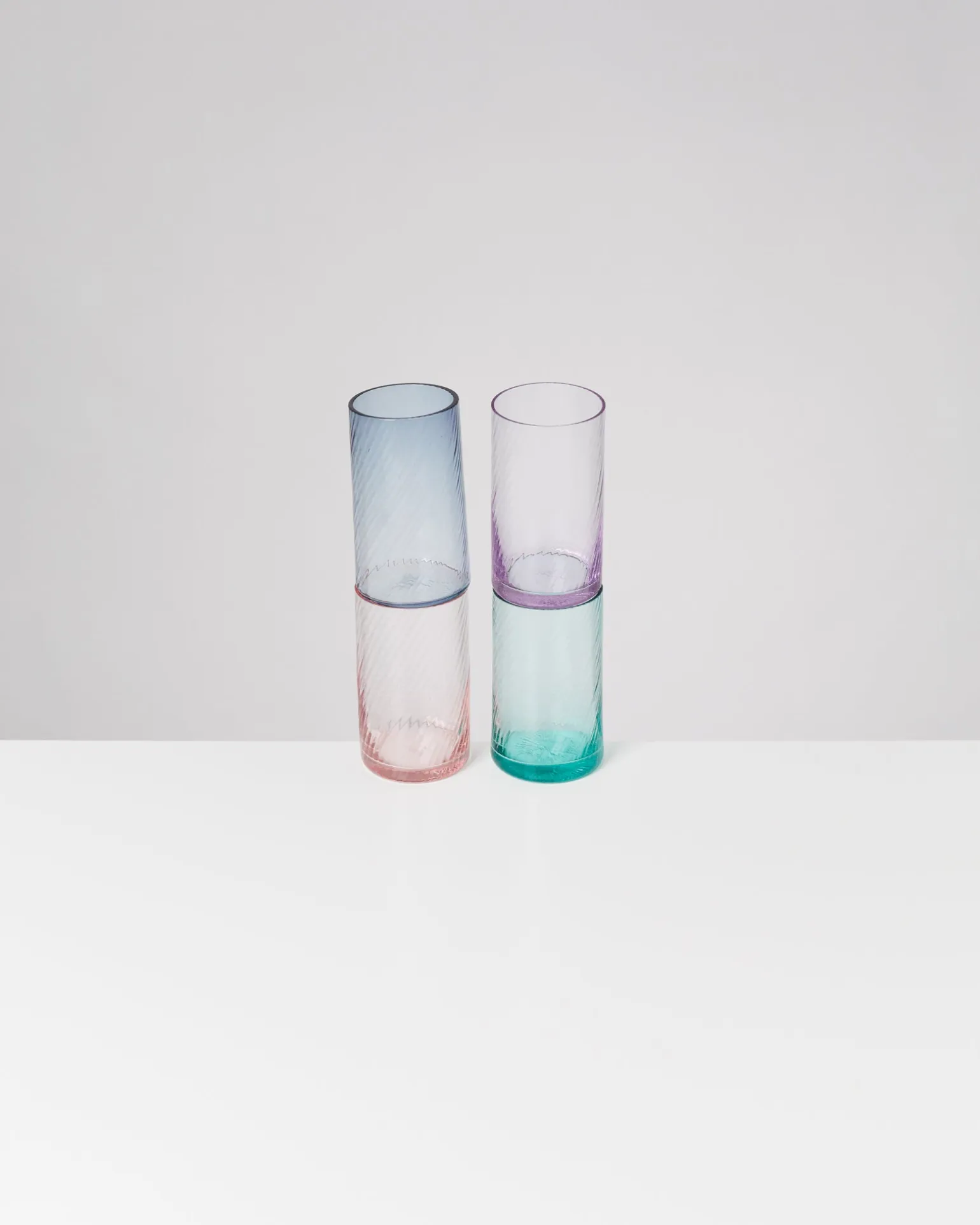 Leiria Glas klein riffled grün