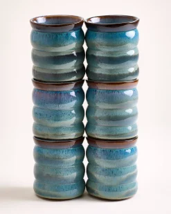 Madeira Becher groß bubble grünblau 6er-Set