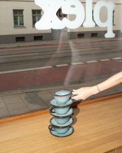 Madeira Cappuccinotasse & Untertasse klein classic grünblau 4er-Set