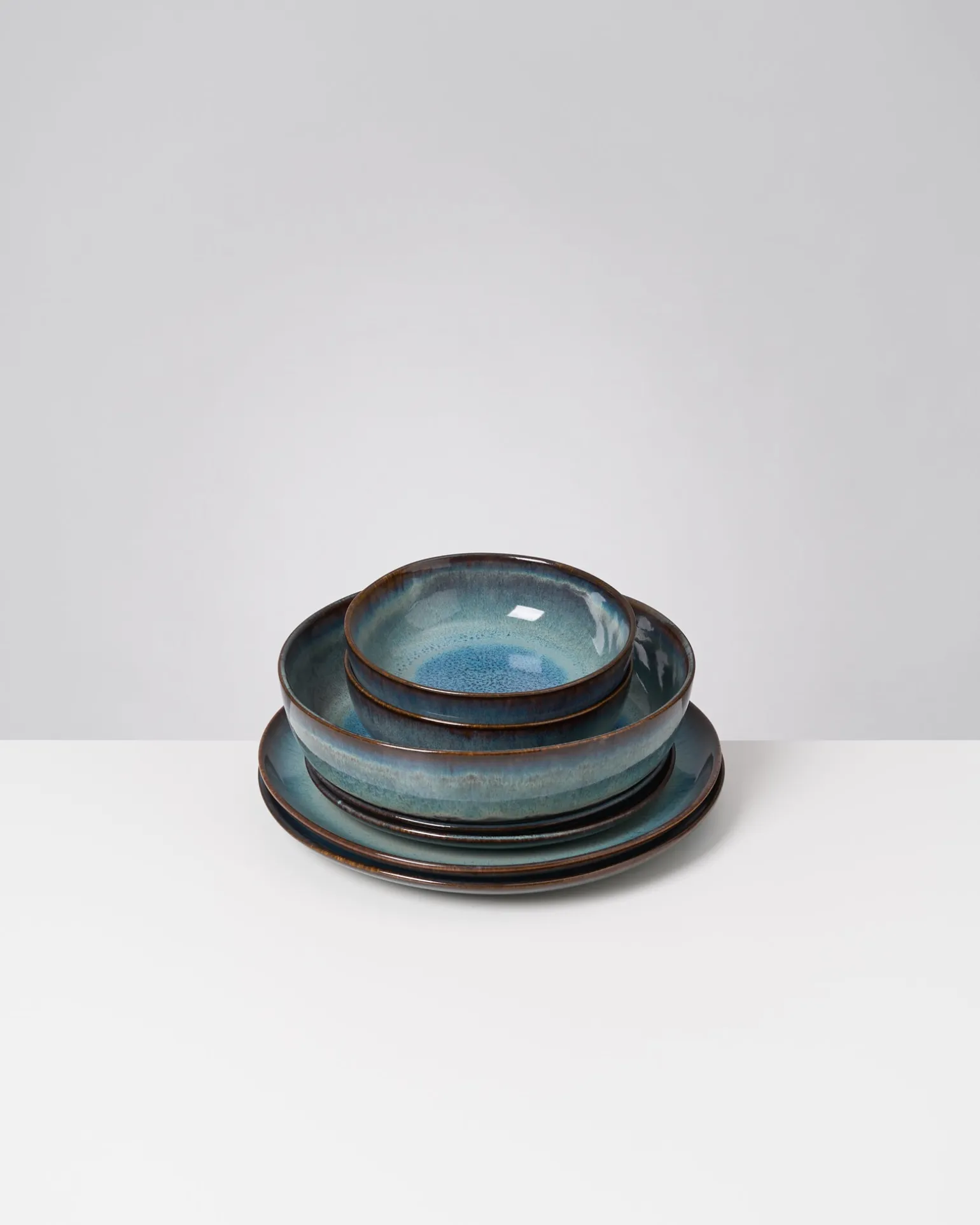 Madeira Geschirr-Set modern grünblau 7-teilig