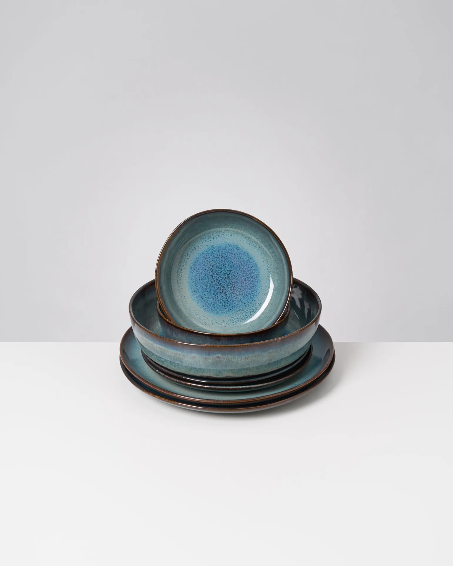 Madeira Geschirr-Set modern grünblau 7-teilig