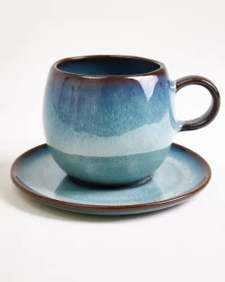 Madeira Untertasse groß grünblau