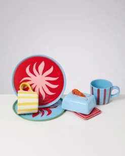 MaM x Isis Maria Geschirr-Set Palm Stripe mix 5-teilig