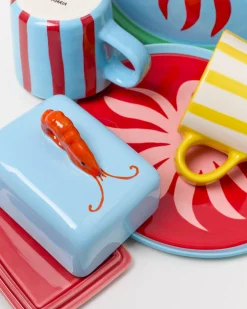 MaM x Isis Maria Geschirr-Set Palm Stripe mix 5-teilig