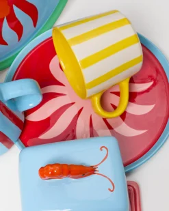 MaM x Isis Maria Geschirr-Set Palm Stripe mix 5-teilig